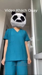 Bộ scrubs bác sĩ kỹ thuật viên - bộ đông phục y tế màu Xanh Cổ Vịt Cotton Cao Cấp cho spa thẩm mỹ viện nha khoa phòng khám