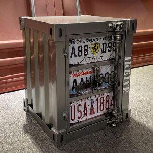 Container Cabinet Industrial Style Locker Iron Bedside Table with Lock Creative Bedside Small Cabinet Small Storage Cabinet