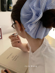 ความยืดหยุ่นสูง ลายทาง ยางรัดผมเครื่องประดับผมสั้นวงผมสองชั้น สไตล์เกาหลี เชือกหัวสําหรับทรงผมบุญ