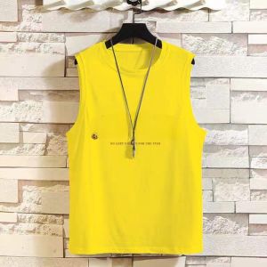 Loose Fashion Brand Outwear American Men Vest Summer Sports Sleeveless T-shirt Waistcoat Fitness English 100% Cotton Coat