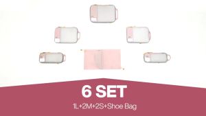 YINPIN 6 Pcs Set Expandable Travel Luggage Organizer Compression Packing Cubes for Suitcases Foldable