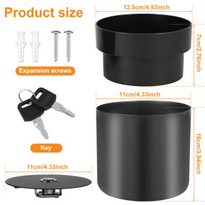 2 Layer Flower Pot Diversion Safe Metal Decor Flower Pot Secret Compartment with Money Bag and Lock Secret Hideaway Money Keys