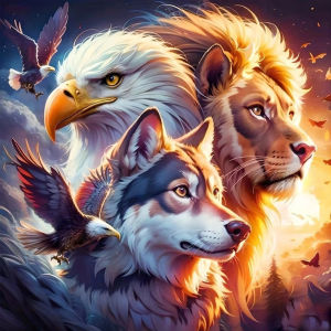 Acrylic Paint By Numbers Lion Eagle Wolf Wild Animal Painting By Numbers on Canvas Coloring By Number for Adults Paint Digital