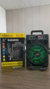 Audiobop Portable karaoke wireless bluetooth speaker 8.5inches with colorful led light  FREE wire Microphone 1090D