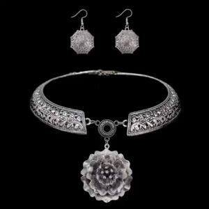 สร้อยคอโชกเกอร์ พร้อมต่างหู สำหรับการแต่งกายในงานโอกาสต่างๆ พร้อมส่ง