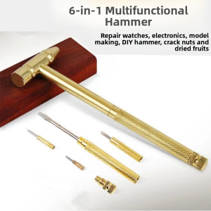 NIANXU | Multi-Function Hammer with Screwdriver 6-in-1 Mini Copper Hammer