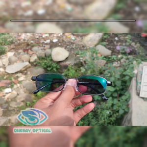 ART 505 - Kacamata Minus Kotak Kecil Lensa Photocromik Blueray Custom Sesuai Resep Minus Tinggi -8 -7 -6 -5 -4 -3 -2 -1 Titanium Frame