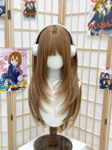 Womens High-Layer Long Straight Hair Wig Natural Daily Use Full Head Cover Airy Bangs Everyday Hair Extension for Face Shaping