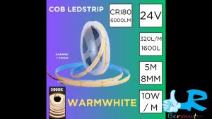 COB LED STRIP 5M 24V 12V WARNA Dotless 2700k 3000k 4000k 8000k 480led 320led garansi lampu stripled