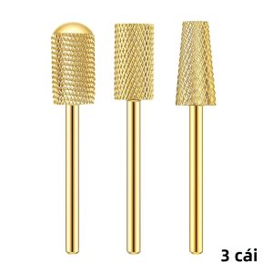 Bộ 3 Mũi Khoan Móng 3/32 Bằng Cacbua Đầu Thô Bề Mặt Nhẵn Kiểu Thùng Dùng Cho Máy Khoan Móng Chuyên Nghiệp Loại Bỏ Nhanh & Tạo Hình