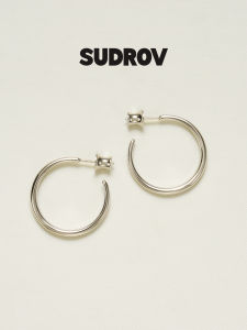 Luxury Minimalist High-End Style Sterling Silver Hoop Earrings