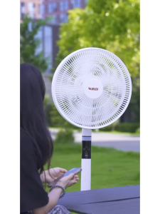 MODI Solar Fan 16 Inch 5 Blades 6 Speed Strong Wind Industrial Solar fan for outdoor home use DC motor Ultra Long Battery Life Rechargeable Fan