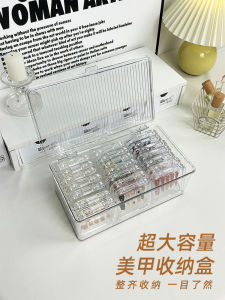 Large Capacity Wearable Nail Art Storage Box Transparent Display Packaging for Nail Salons Professional Nail Tool Organizer