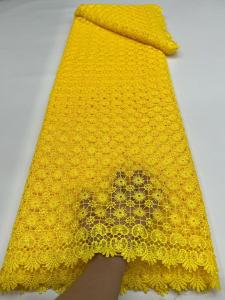 Vải Lụa Sữa Châu Phi Chất Lượng Cao Ren Lưới Nigeria Dành Cho Váy Cưới Với Thiết Kế Hòa Tan Trong Nước