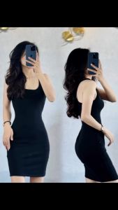 Đầm body sát nách ba lỗ phom ngắn siêu hách dáng Kvy D1 chất thun cotton mịn co giãn thích hợp mặc ở nhà đi chơi đi dạo