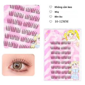 Mi Giả Tự Dính Tái Sử Dụng Kiểu Cụm Tạo Độ Dày Tự Nhiên Dành Cho Nữ Không Cần Keo Chất Liệu Nhựa Đen Tóc Tổng Hợp