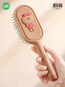 Portable Brown Bear Airbag Comb Womens Long Hair Home Use Massage Scalp Compact Cute Cushion Pad Hair Brush Personal Care