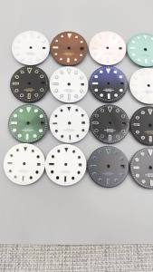 DZ 29MM 515 Watch Parts Black White Pink Green Sunberst/ Forsted Watch Dial With Hands C3 Luminous Fit RONDA 515 Quartz Movement