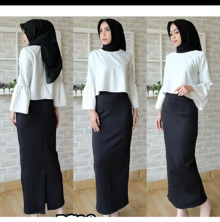 Span Rample Rok ROK SPAN KNIT KERJA DEWASA/ ROK SPAN PANJANG KNIT KUALITI | Lazada ...