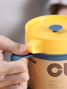 Cangkir Sup Portable BPA Free 500 ml multifungsi cangkir bekal makanan berkuah free garpu