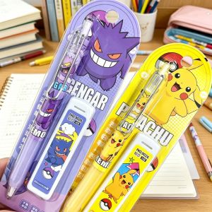 Bandai | Anime Gengar Psyduck Pokemon Mechanical Pencil with 0.5mm HB Refills Cartoon Automatic Pencil for School Office Birthday Gifts