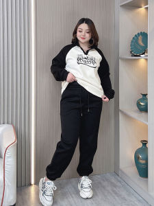 High Waist plus Size Black Sweatpants Womens Spring 2024 Fashion Slimming Casual Sports Trousers Comfortable Loose Fit Long Pants