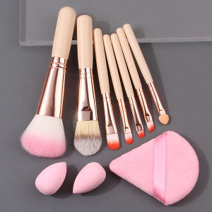 ชุดแปรงแต่งหน้าสไตล์ InS 10 ชิ้น ชุดแปรงขนนุ่มระดับไฮเอนด์ มาพร้อมฟองน้ำตั้งแต่งหน้ามินิบิวตี้และพัฟแป้ง