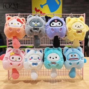 Sanrio Plush Doll Keychain Melody Cinnamoroll Pochacco Cute Key Ring Bag Pendant Kids Toys Backpack Decoration Girl Gifts