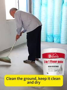 with brush 🔥Duralite 3 In 1 Epoxy Floor Paint Cement Floor Paint 1kg Suitable For Warehouse Workshop Outdoor Indoor Garage Office Gym Factory Playground epoxy paint for flooring floor epoxy paint epoxy resin for flooring