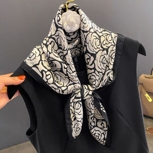 Spring New Arrival Silk Scarf Small Square Towel Female Western Style Neck Protection Liu Yifei Go to the Same Style Silk Scarf Hair Band Female