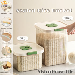 Tầm Nhìn 5Kg/10Kg hộp đựng gạo Với Hạt nắp kín hơi hộp đựng gạo vật định lượng thức ăn Bột Lưu Trữ Bin Đa Năng thực phẩm khô Container Cho Chó thức ăn vật nuôi Ngũ Cốc Hạt Với Thời Gian Quy Mô