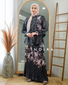 (9) INDIRA SANAYA SET Baju Atasan set Rok wanita Muslimah Sanaya One Set By Indira. Nazra Sha