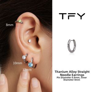TFY | Titanium Alloy D-shaped Straight Pin Spiral Earrings