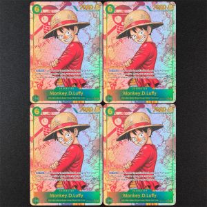 Bandai | DIY Proxy One Piece TCG English OP13-118 Monkey.D.Luffy Parallel SEC Character Green Game Collection Card Toy
