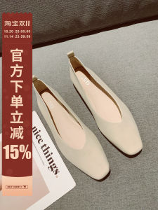 Comfortable Soft Surface Slip-On Fashion Shoes Womens 2025 New Retro Style Square Head Simple Match All-Match Low Heel Shoes
