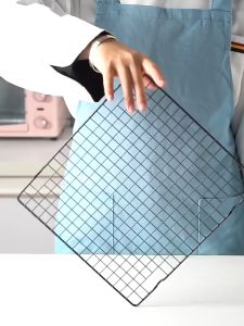 Cooling Rack Stainless Cooling Rack Coated Nonstick Baking Tray Cake Pizza Bread Barbecue Drying Stand Holder Pastry Cooling Grids Baking Tools Kitchen Accessories Baking Tools Black Metal Oven Cooling Rack