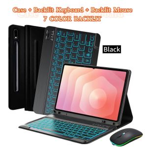 Case for Galaxy Tab S11 Ultra 2025 14.6 Inch Wireless Keyboard Leather Cover with S Pen Holder for SM-X936B/ SM-X930 Black