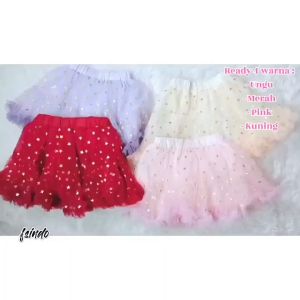 Korean Fashion Rok Tutu Anak Motif Merah Bintang/Rok Bayi dan Anak Lucu/Bawahan Rok Import Premium cantik/Rok11 Lyme