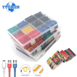 127-750pcs Heat-shrink Tubing Thermoresistant Tube Heat Shrink Wrapping Kit Electrical Connection Wire Cable Insulation Sleeving