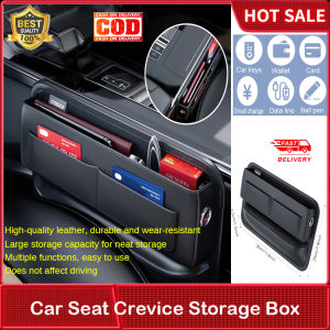 ⭐️【Local warehouse+In stock+COD】⭐PU Leather Car Auto Console Side Car Seat Crevice Storage Box Slit Gap Filler with Bottle Holder