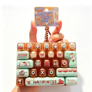 26Grid Keycap Clicker Anti Stress Fidget Keyboard Keychain Decompression Button Cartoon Hand Relax Party Favor Gift 26구 키캡 키링