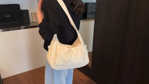 Shoulder Bag for Woman Stretch Pockets Solid Color Casual Messenger Bag Large Capacity Crossbody Bag