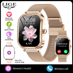 LIGE | Đồng Hồ Thông Minh Thời Trang Dành Cho Nữ 1.75 Màn Hình Cong Theo Dõi Sức Khỏe Trợ Lý Giọng Nói Cuộc Gọi Bluetooth Đồng Hồ Thể Thao Dành Cho Nữ Theo Dõi Sức Khỏe