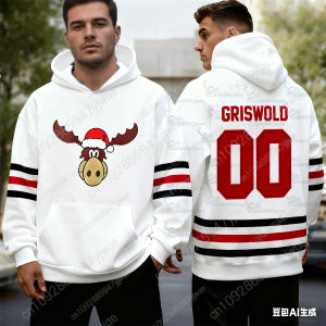 2026 Christmas Cartoon Reindeer Griswold Pattern Sweatshirt Ice Hockey Style Autumn&Winter Hoodie KidS Adult Parent-Child Top