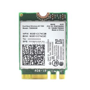 kebidumei | 7260NGW M.2 Wifi Wireless Card 1200Mbps Dual Band 2.4G 5G Bluetooth 4.0 802.11AC Adapter Card With Antenna For Laptops Desktop