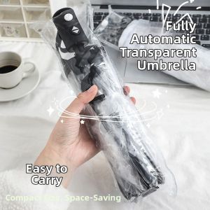 Clear Foldable Japenese-Style 3-Fold Umbrella
