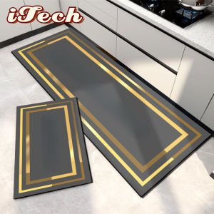 Kitchen Mat Carpet Velvet Door Mat Entrance Floor Mat non-slip and oil-proof household absorb water foot mat can be wiped without washing Home Decor