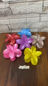 Jepit Rambut Wanita Motif Bunga Kamboja Model Korea Metalik Anti Pecah Isi 12 Pcs Termurah