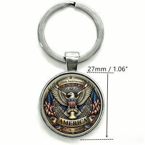 1pc The 250th Anniversary of America Independence Day Keychain Souvenir Keyring Collection 2D Metal Keyring 2026 USA Keepsakes