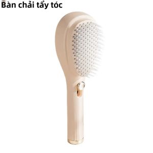 Lược Chải Tóc Tự Làm Sạch Dạng Kéo Dài Cầm Tay Dành Cho Nữ Màu Trắng Hồng Xanh Chất Liệu Nhựa
